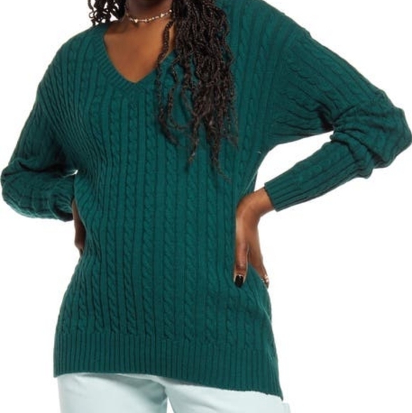 BP Cable Knit Green Cotton & Recycled Polyester Sweater L Large - Picture 6 of 14